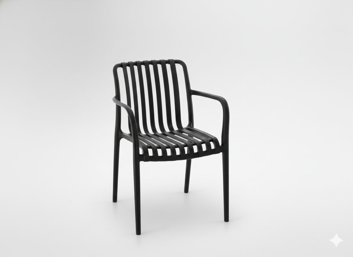 Zahradní židle černá 45,5 x 57 x 45/81 cm