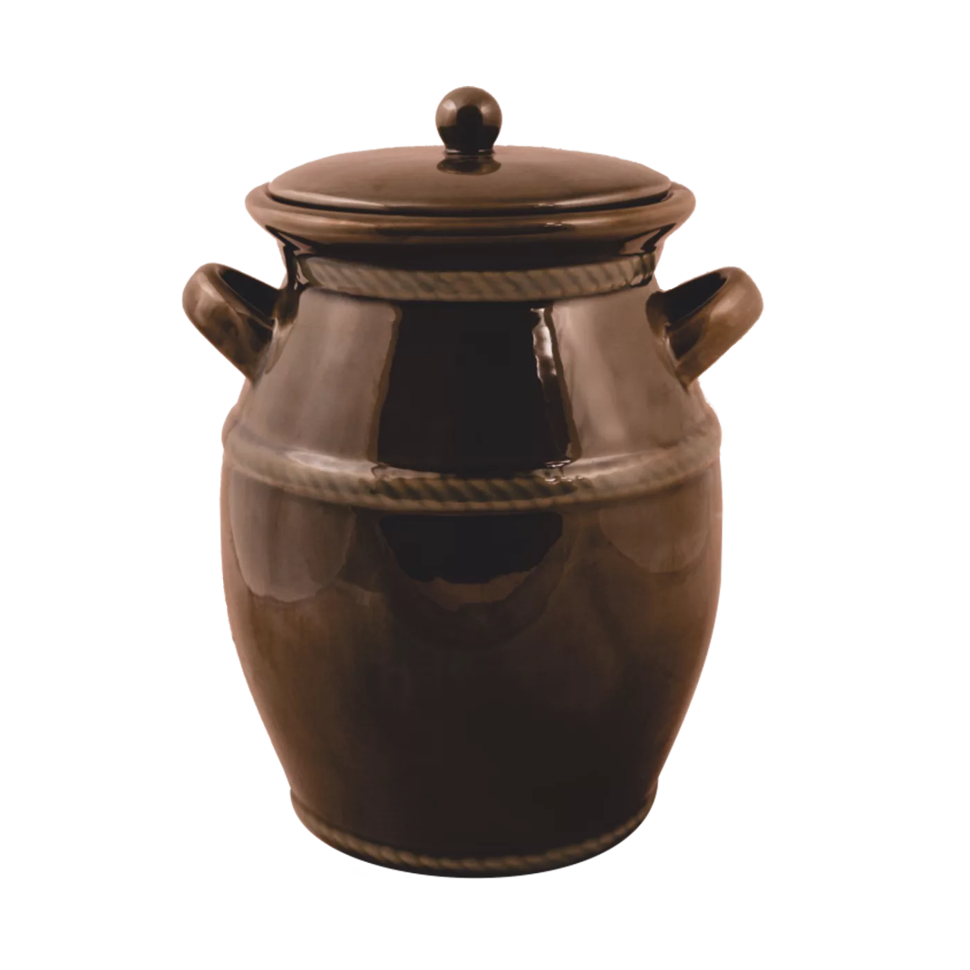 Keramický soudek hnědý 4 l