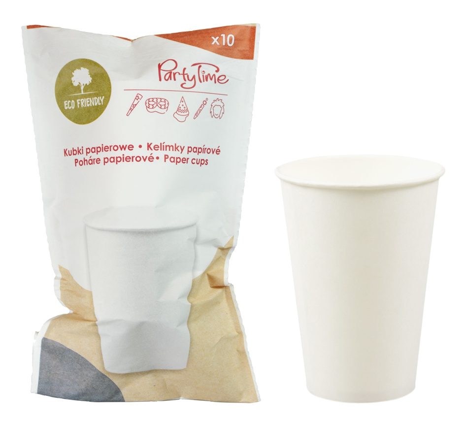 Papírové kelímky bílé 200 ml, 10 ks
