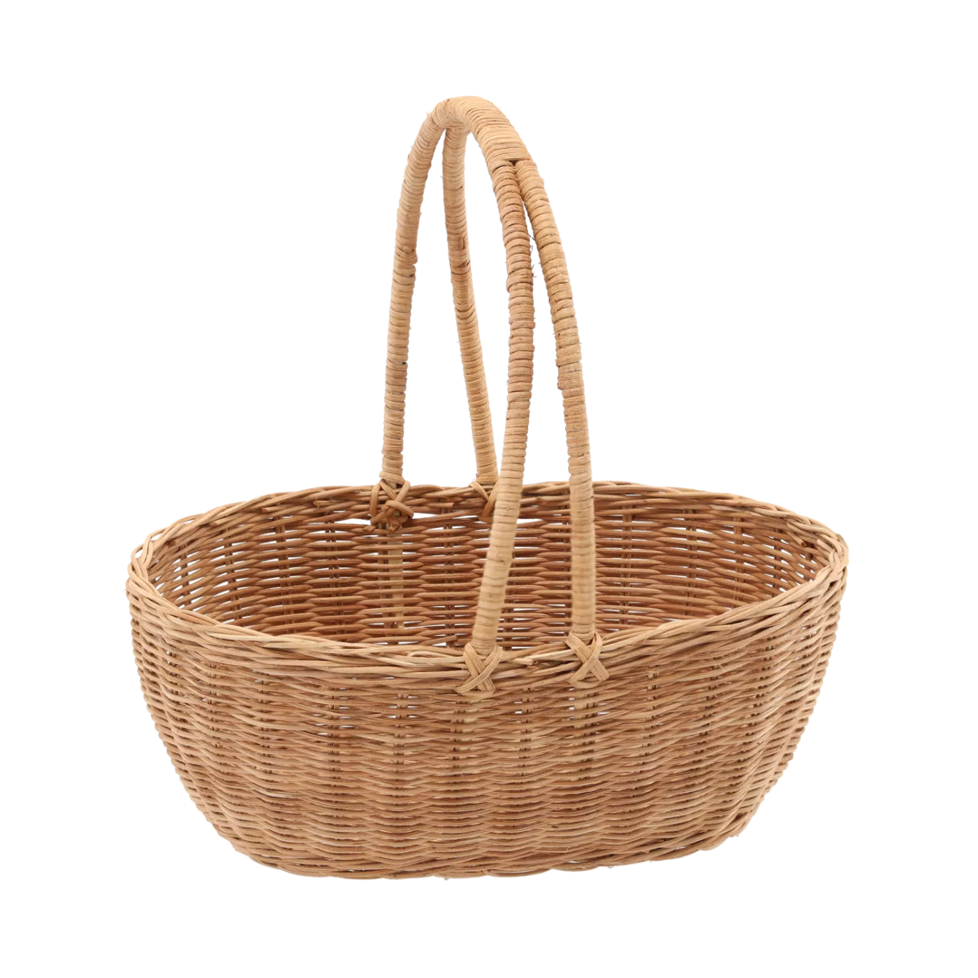 Ratanový koš 32 x 25 x 12/31 cm s rukojetí přírodní