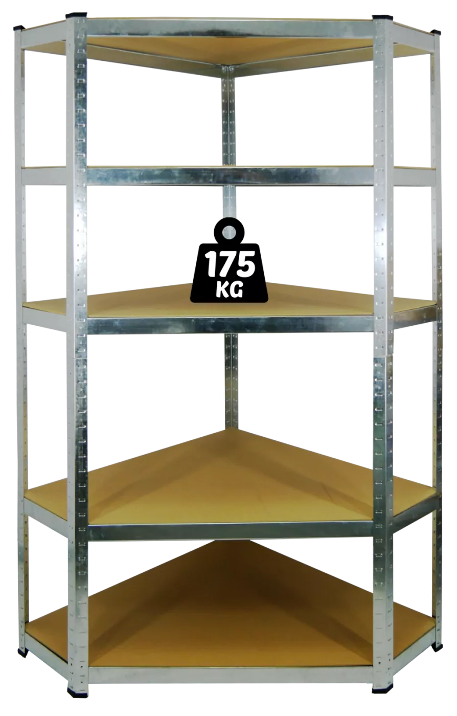 Rohový regál 5-polový 180 x 90 x 30 cm, nosnost police 175 kg