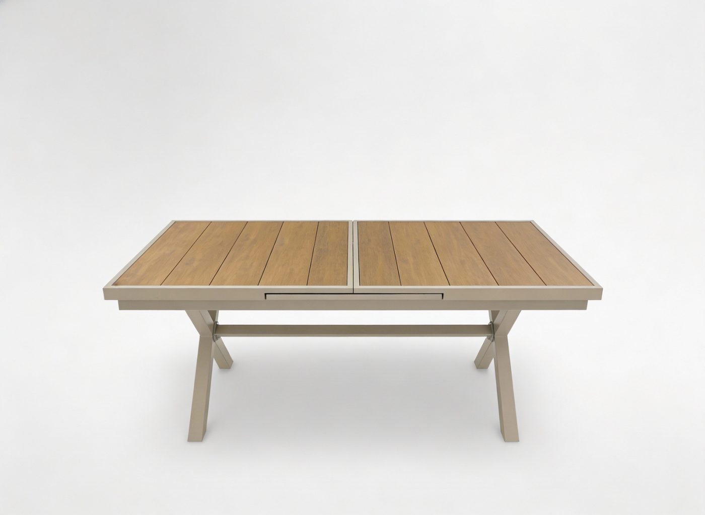 Zahradní stůl hliníkový béžový 180/240 x 90 x 76 cm rozkládací