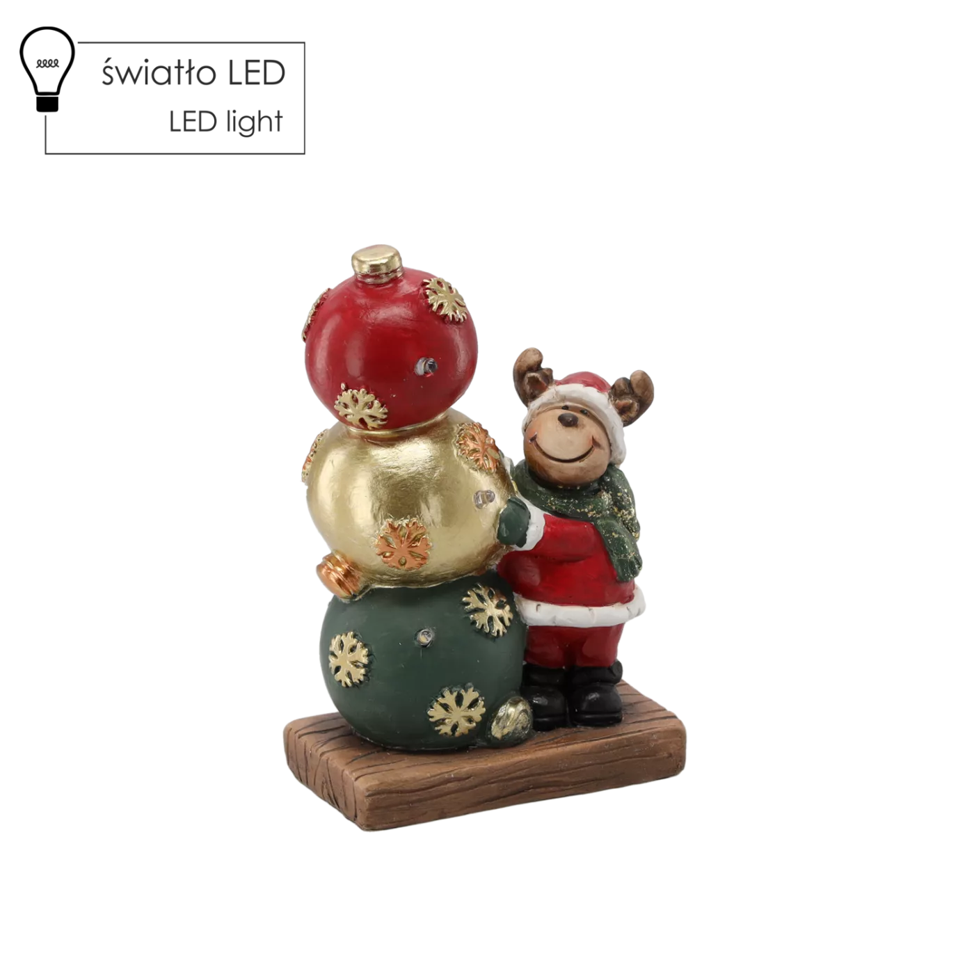 FIGURKA BOŽÍHO NAROZENÍ - SOB S OZDOBOU 13,6 X 8 X 20,4 CM LED balení=2ks *1438