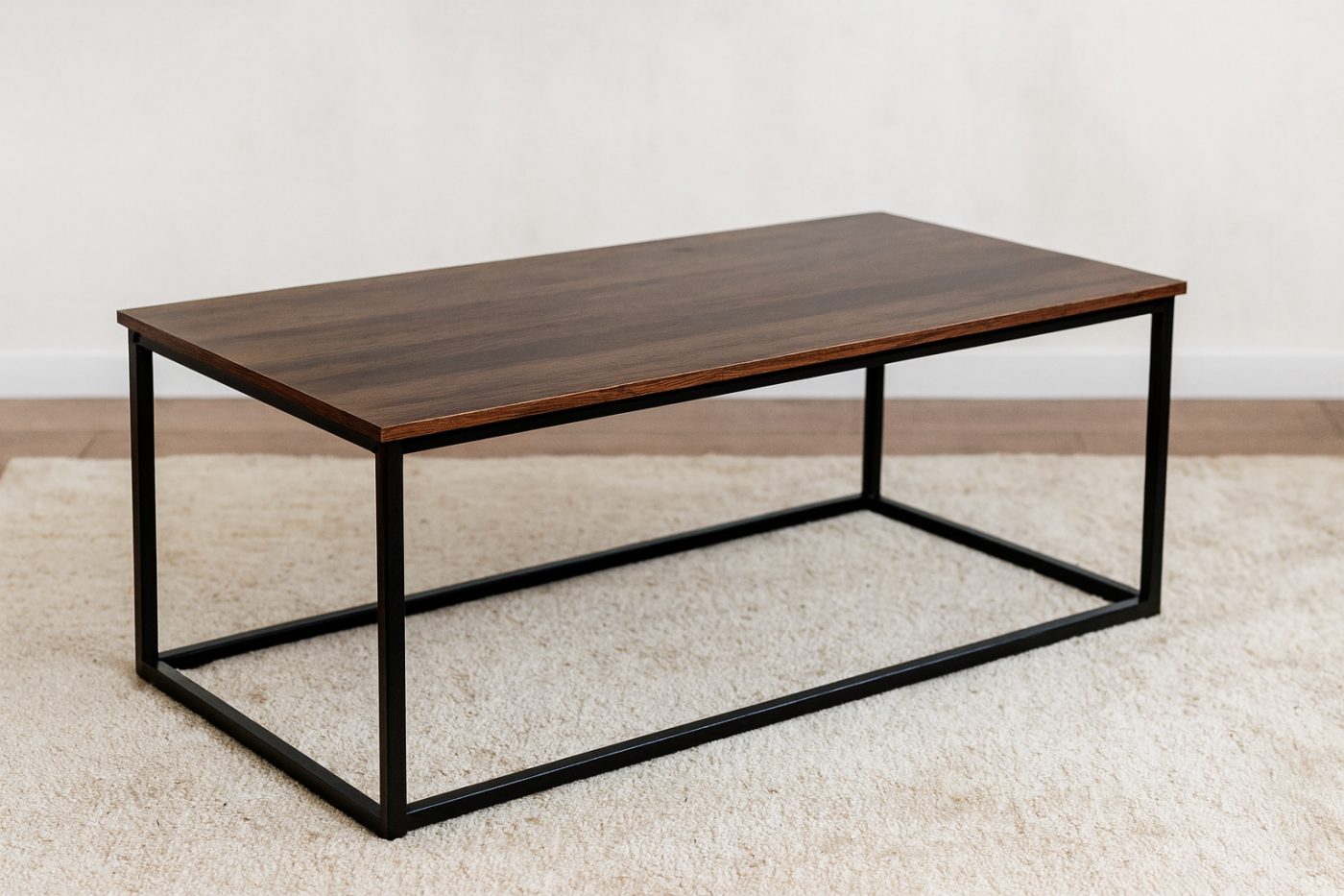 Konferenční stolek loftový 110 x 55 x 43 cm s hnědou deskou