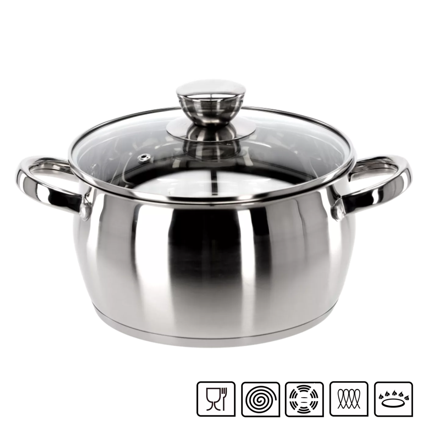 Nerezový hrnec s pokličkou 2,5 l, průměr 20 cm