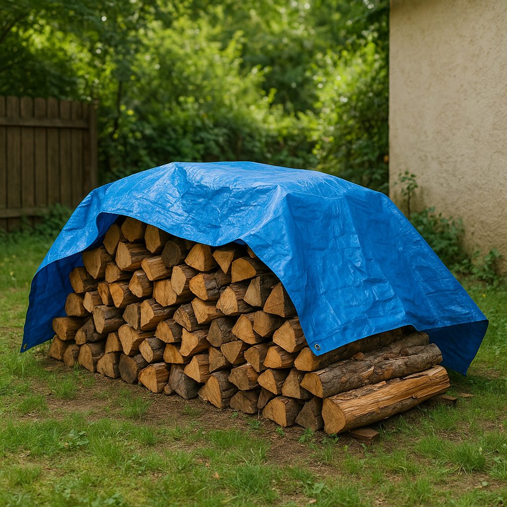 Univerzální plachta 5 × 4 m modrá 50 GSM s UV ochranou