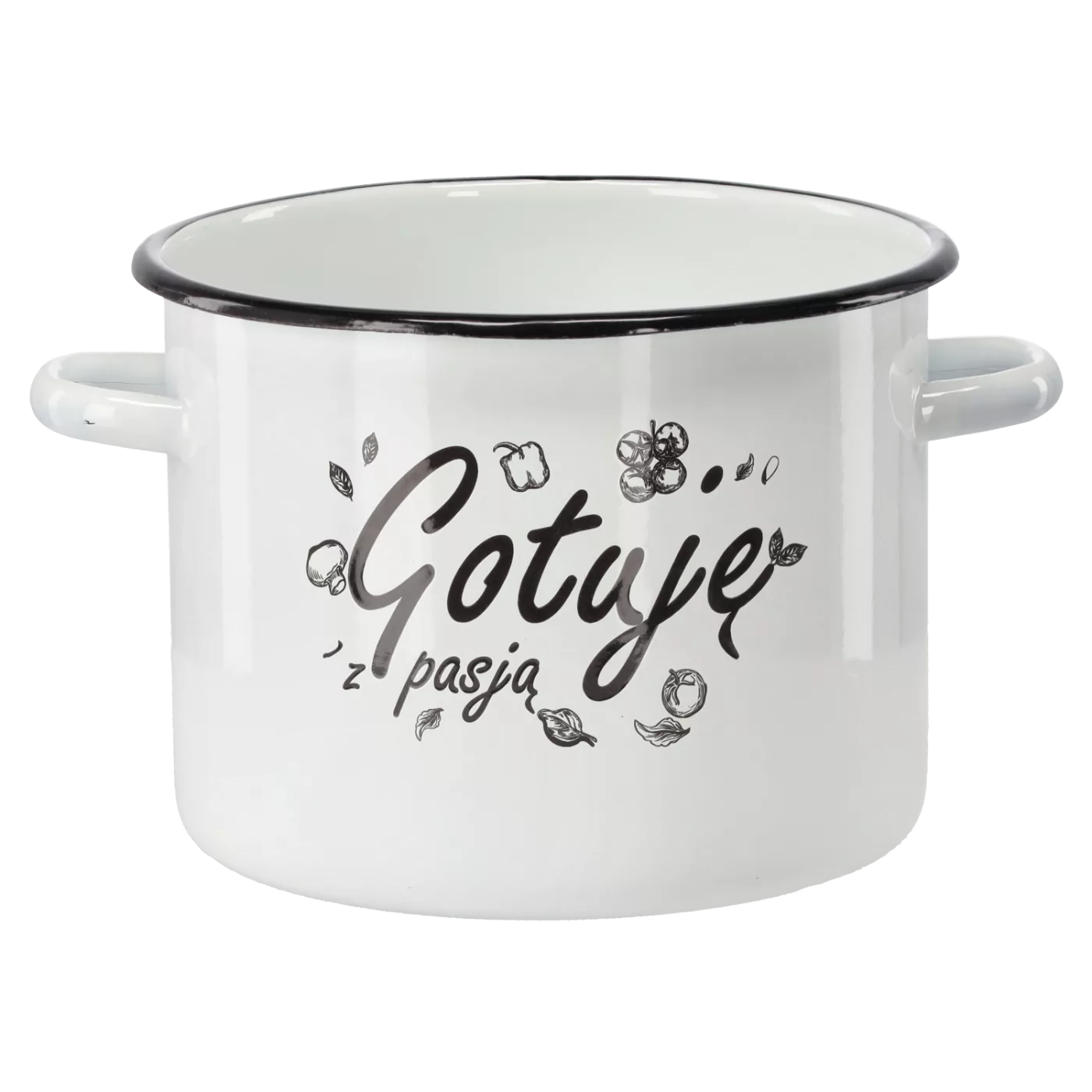Smaltovaný hrnec bílý Gotuji s vášní 5,5 l 22 cm
