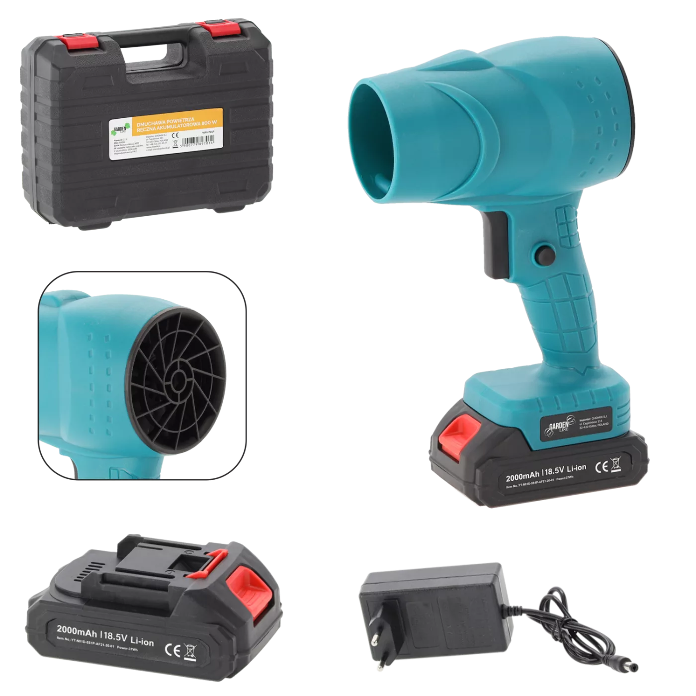 Ruční akumulátorová dmuchávka 800 W 21 V