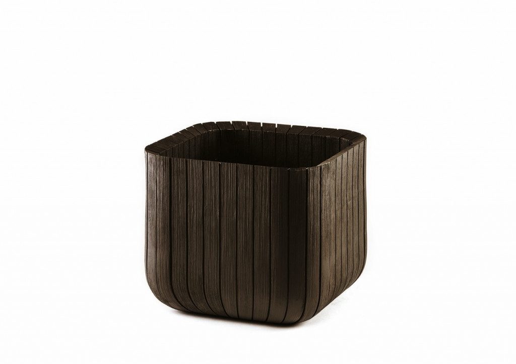 Keter květináč Cube M 50,5L hnědá