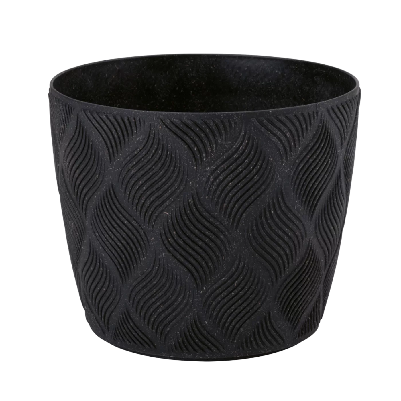 Květináč Flow Petit Eco Wood 270 mm hluboký černý