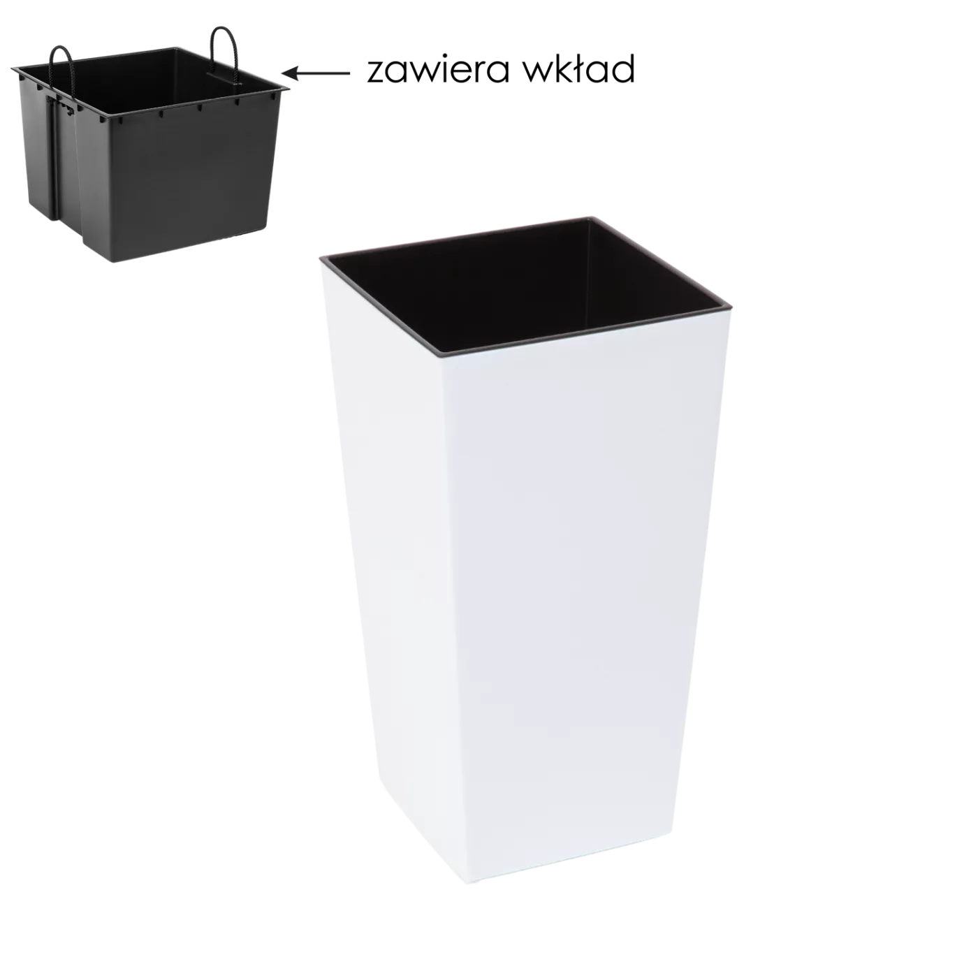 Květináč Finezja 250 x 250 mm s vložkou bílý