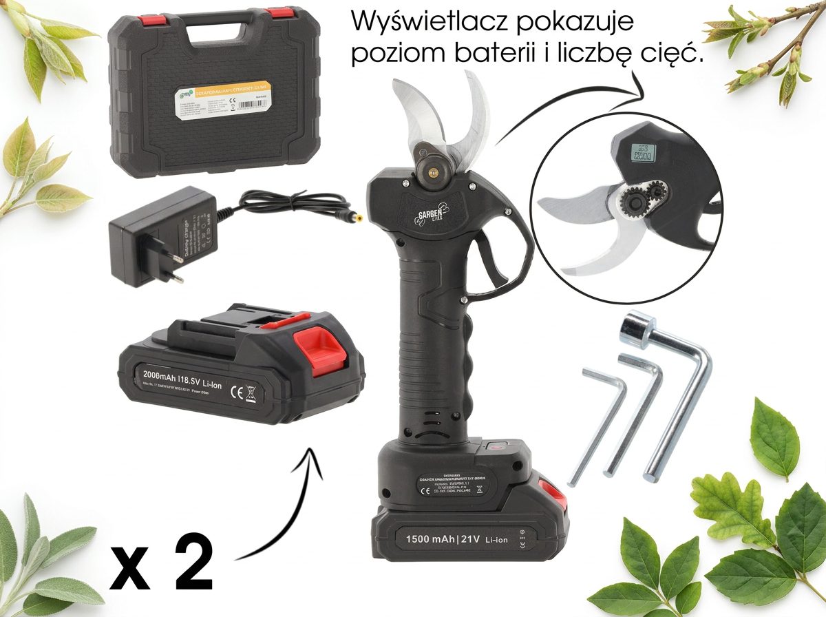 Zahradnické nůžky akumulátorové 21V 30 mm