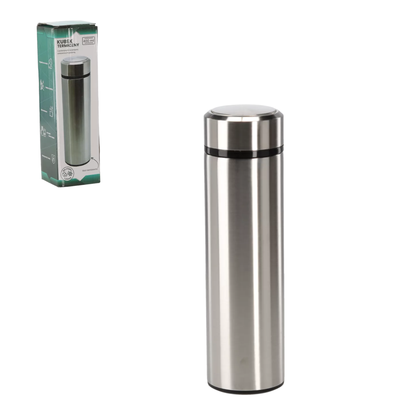 Termoska hrnek 400 ml nerezová s vakuovou izolací