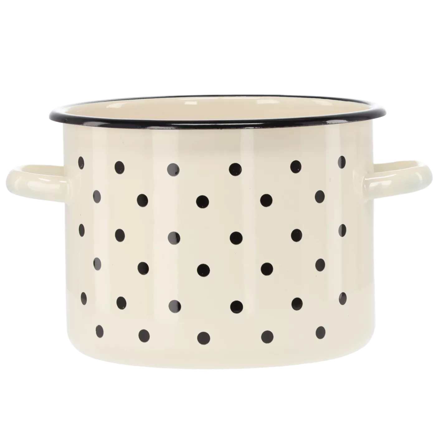 Smaltovaný hrnec 4,5 l, 20 cm, bílý s puntíky