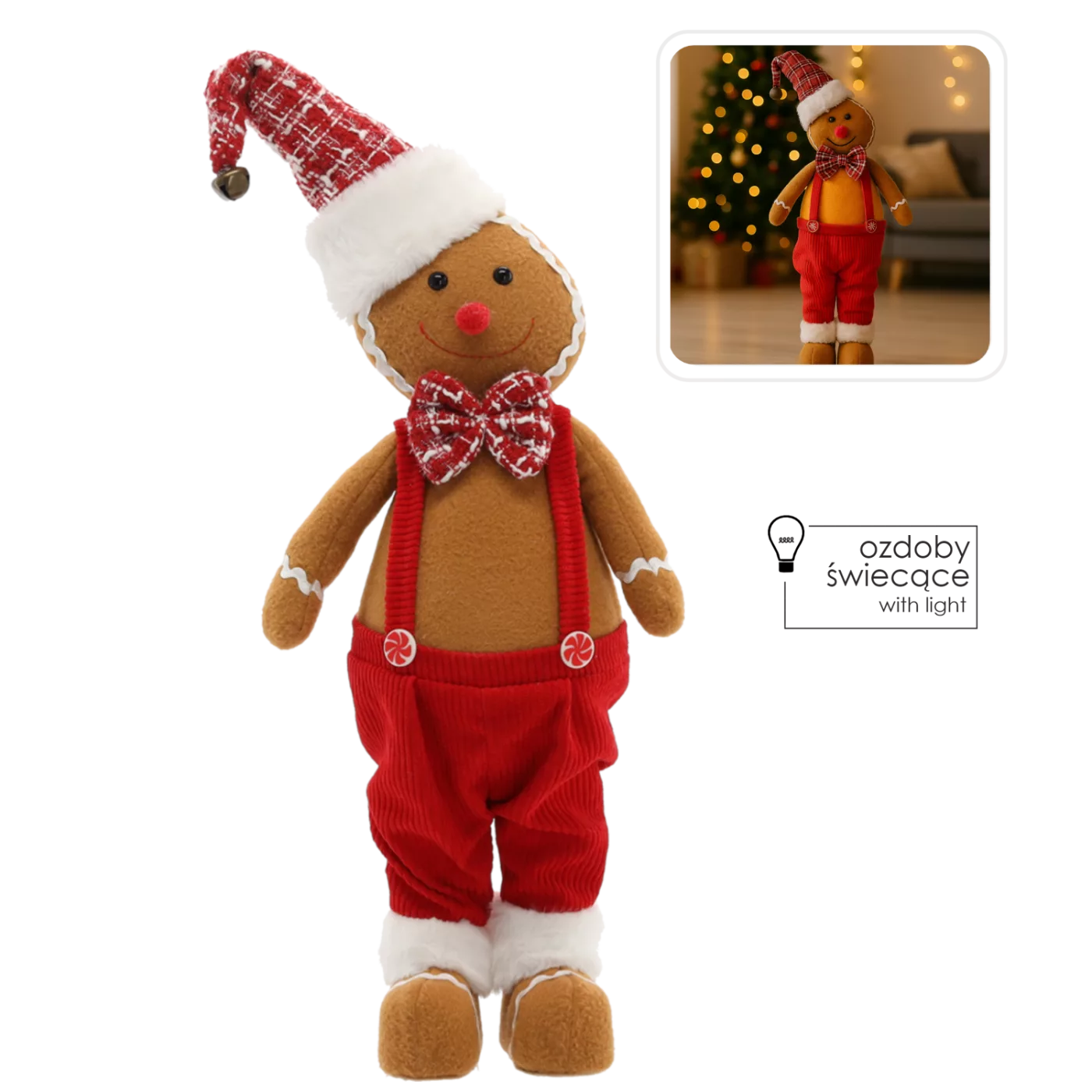 Betlémská figurka stojící chlapec 22 x 18 x 55 cm s LED