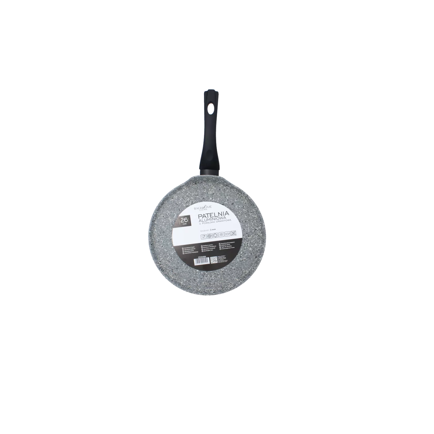 HLINÍKOVÁ PÁNEV NA PALACINKY 26 CM 3 MM S GRANITOVÝM POVLAKEM (INDUKCE) *0494