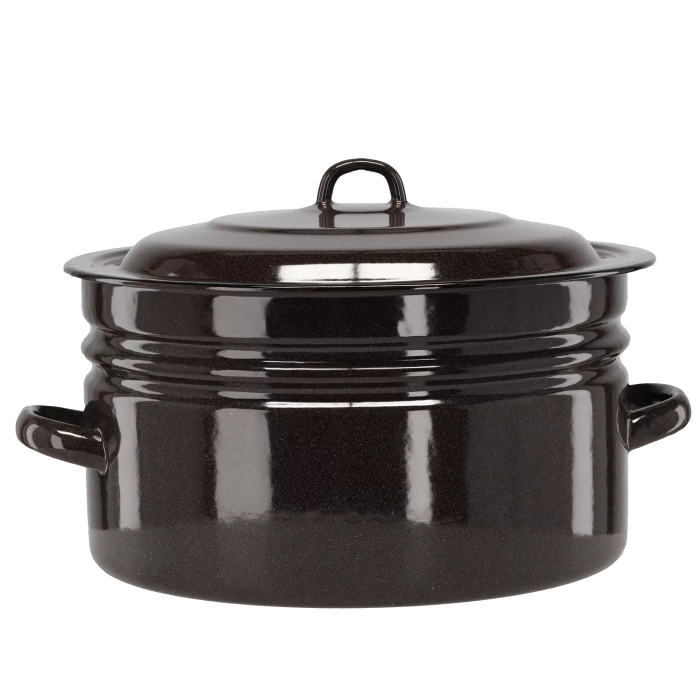 Smaltovaný hrnec 25 l, 40 cm, hnědý