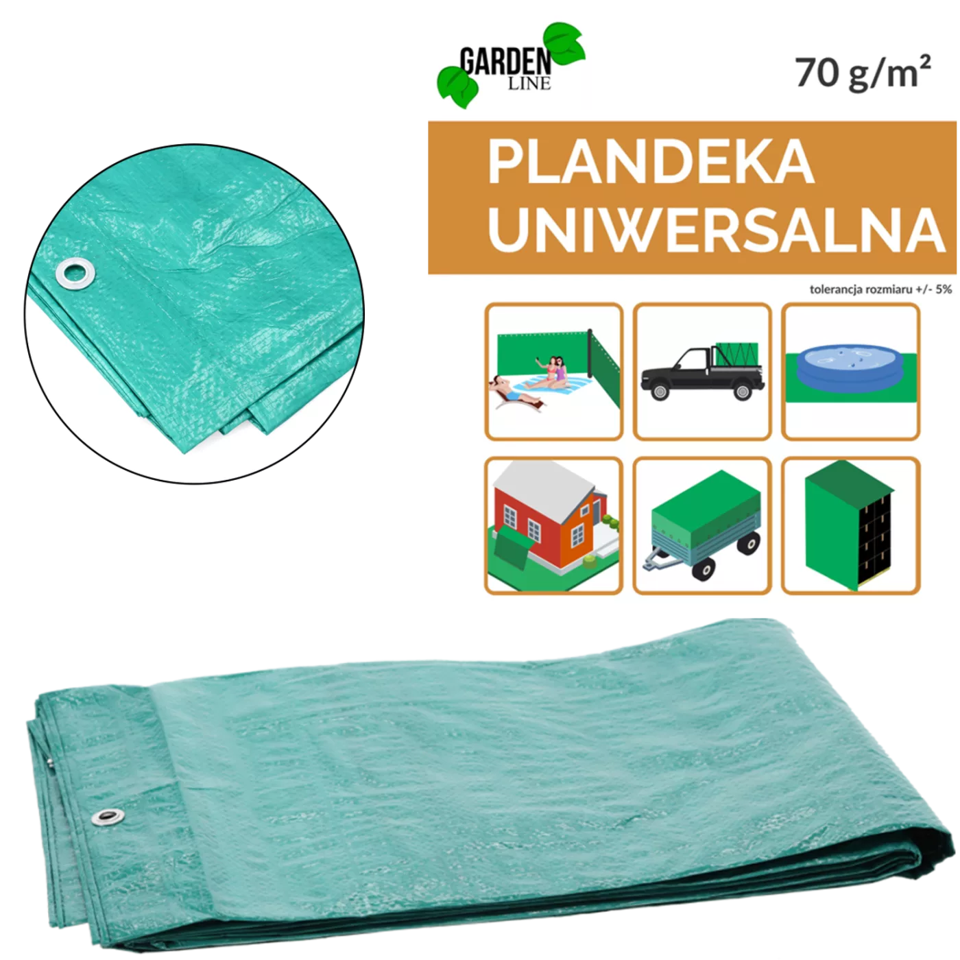 Ochranná plachta 2 x 3 m 70 GSM zelená