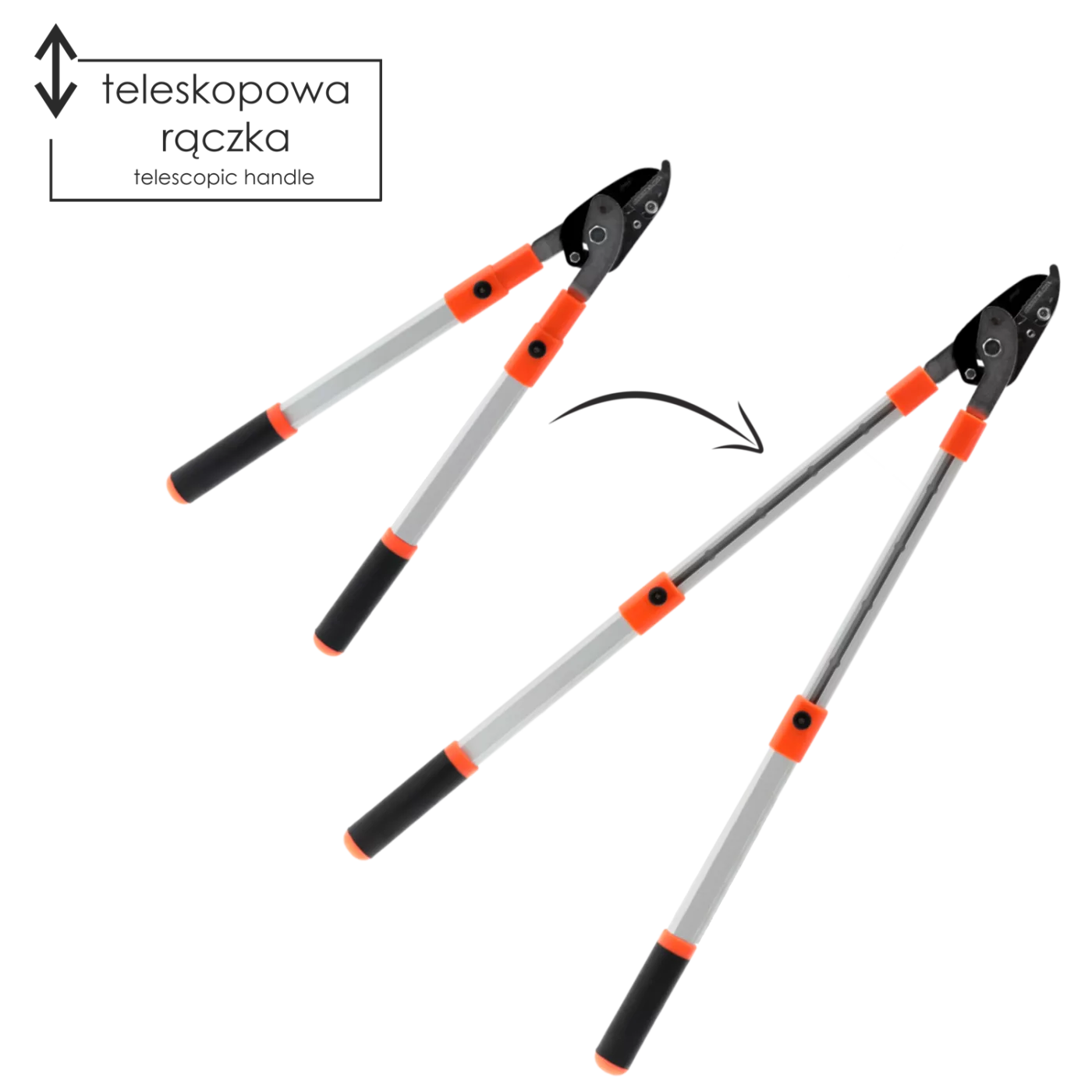Sekator zahradní teleskopový ruční 64–98 cm