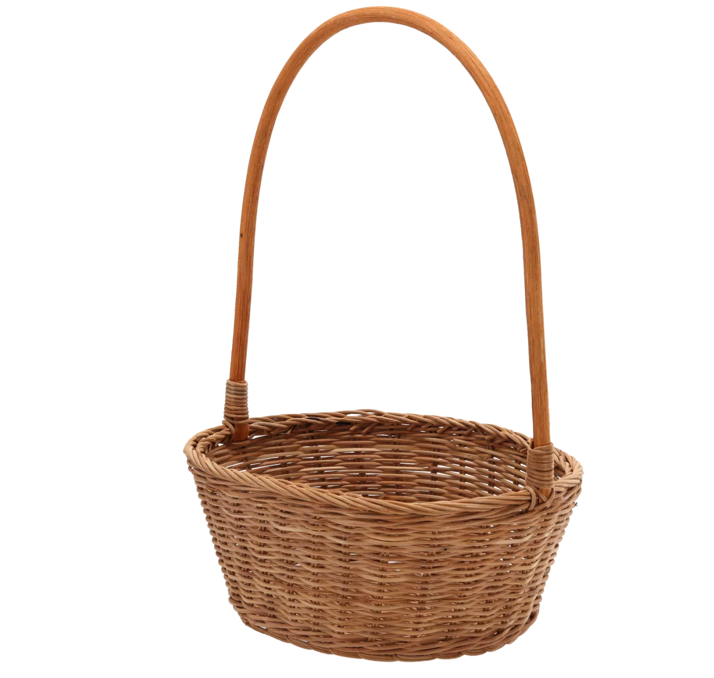 Ratanový košík 30 x 23 x 12/40 cm s uchem přírodní