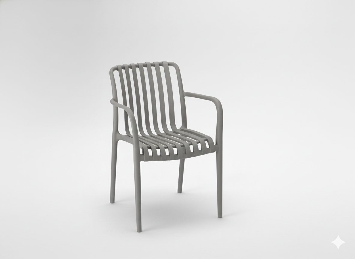 Záhradná stolička sivá 45,5 x 57 x 45/81 cm