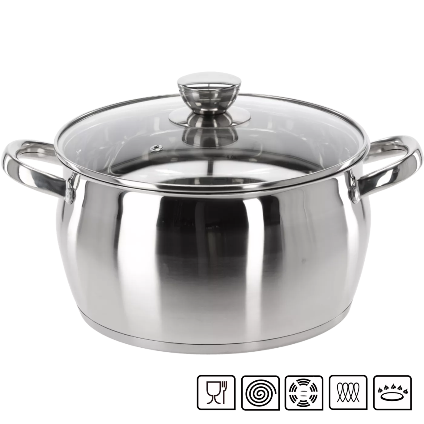 Nerezový hrnec s víkem 5 l, průměr 24 cm Belly