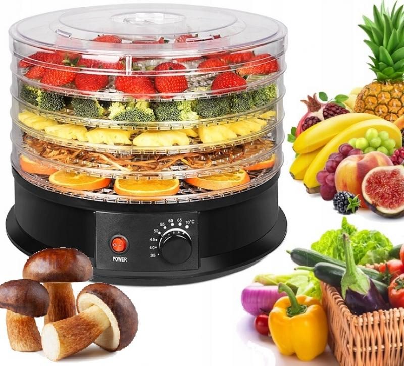 Sušička potravin 5-podlažní 250W průměr 32 cm s otáčecím mechanismem