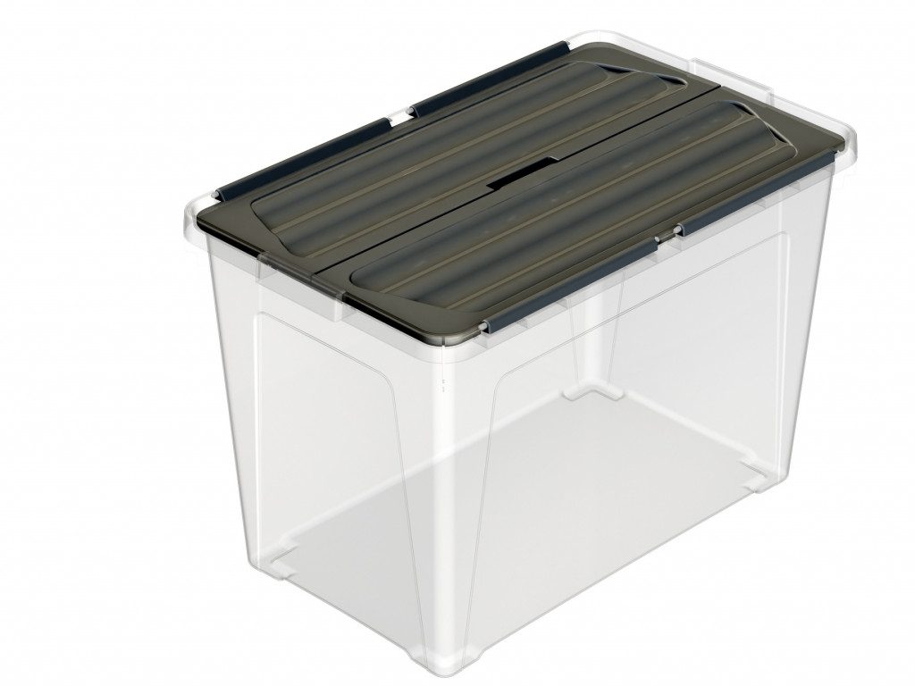 Multibox ECO s připevněným víkem 48l, víko černé