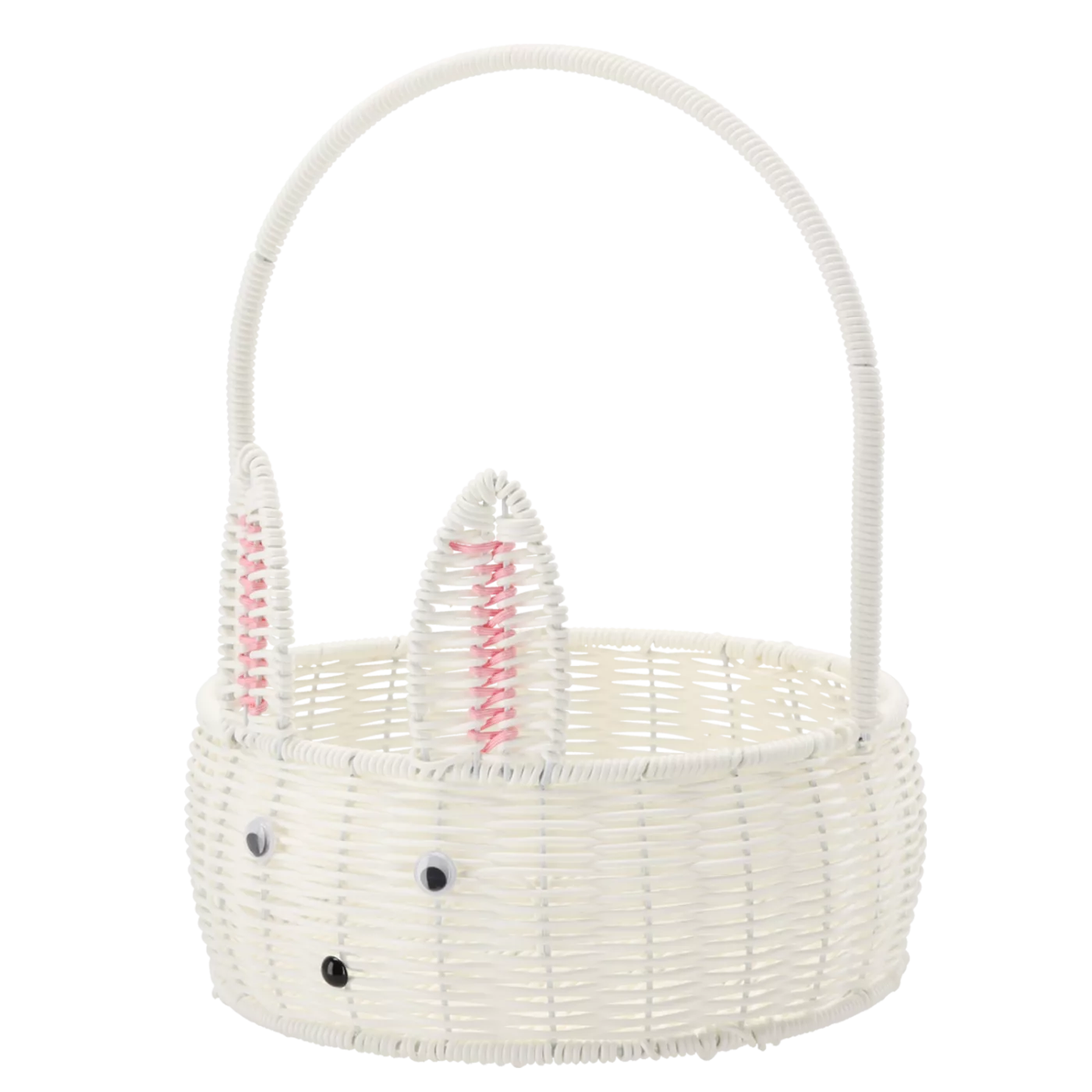 Velikonoční koš kulatý průměr 25 cm bílý s králíčkem
