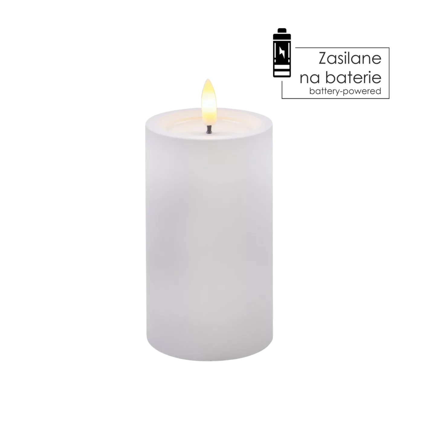 BÍLÁ LED SVÍČKA 7 X 12,5 CM *9407