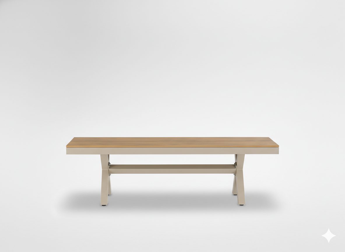 Zahradní lavička hliníková béžová 150 × 36 × 47 cm