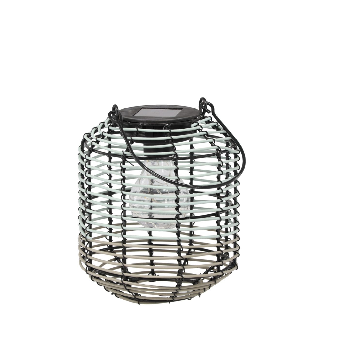 Solární lampion zeleno-šedý 19 cm s LED