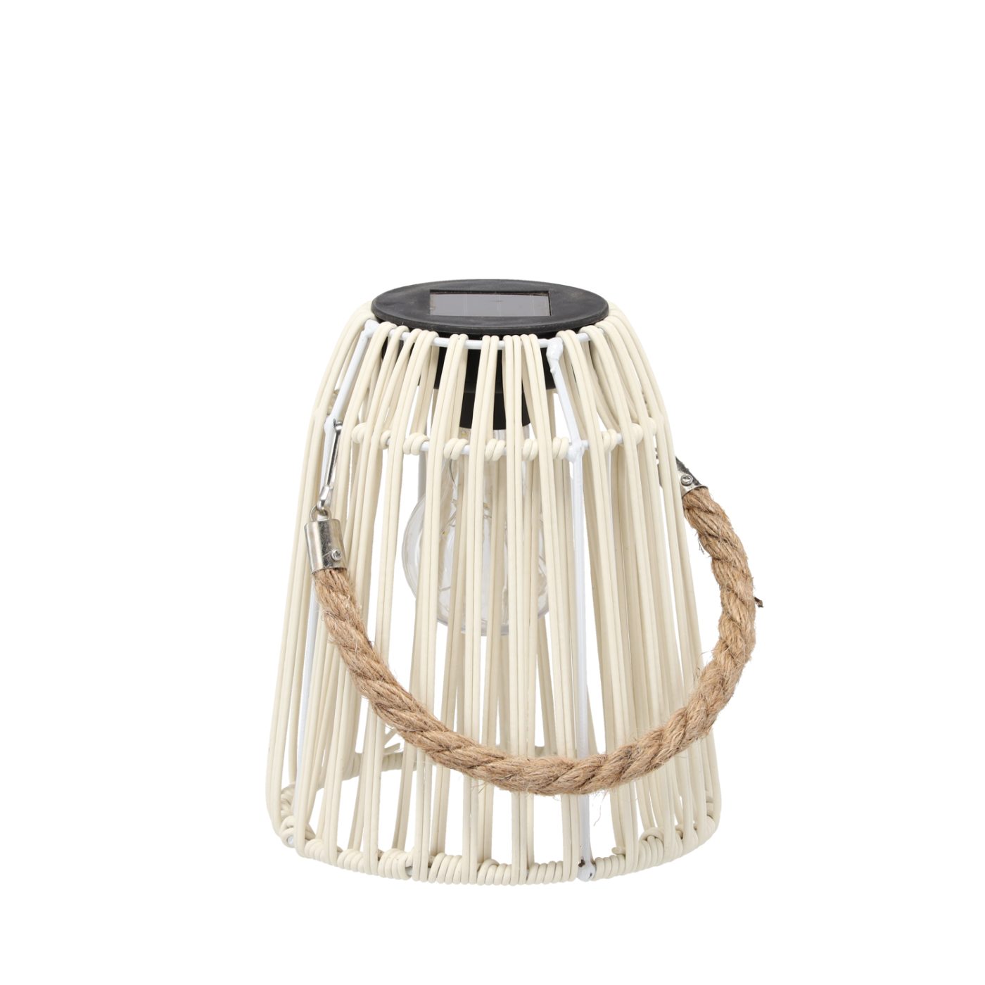 Solární lampion bílý 18 cm s LED