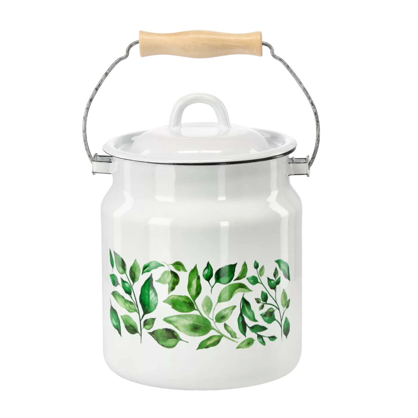 KANYA EMALIOVANÁ 3,3 L 16 CM BÍLÁ FIKUS Z/P *9105