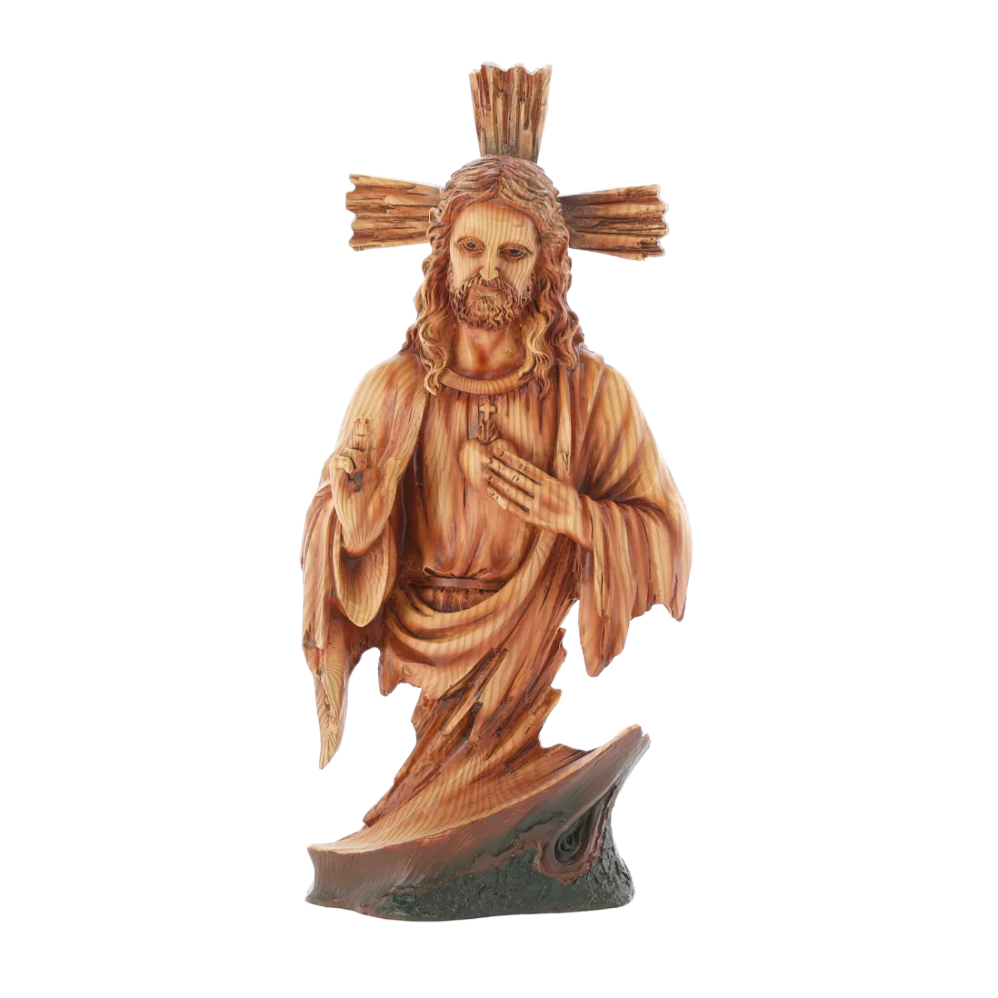Figurka Srdce Ježíše 16 x 10,5 x 36 cm polyresin