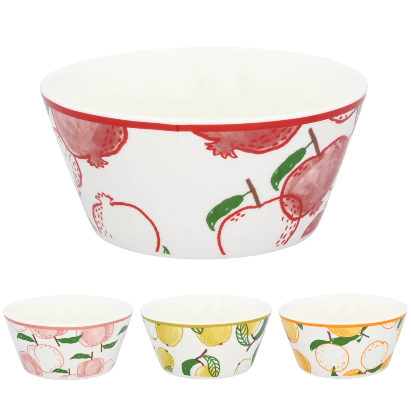 Porcelánová miska 500 ml s motivem ovoce, sada 6 ks