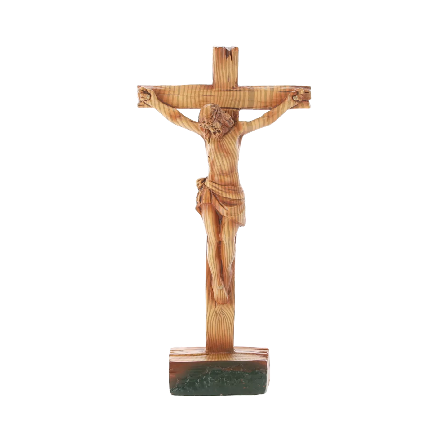 Stojící kříž s figurou Ježíše 11 x 4,8 x 21,5 cm polyresin