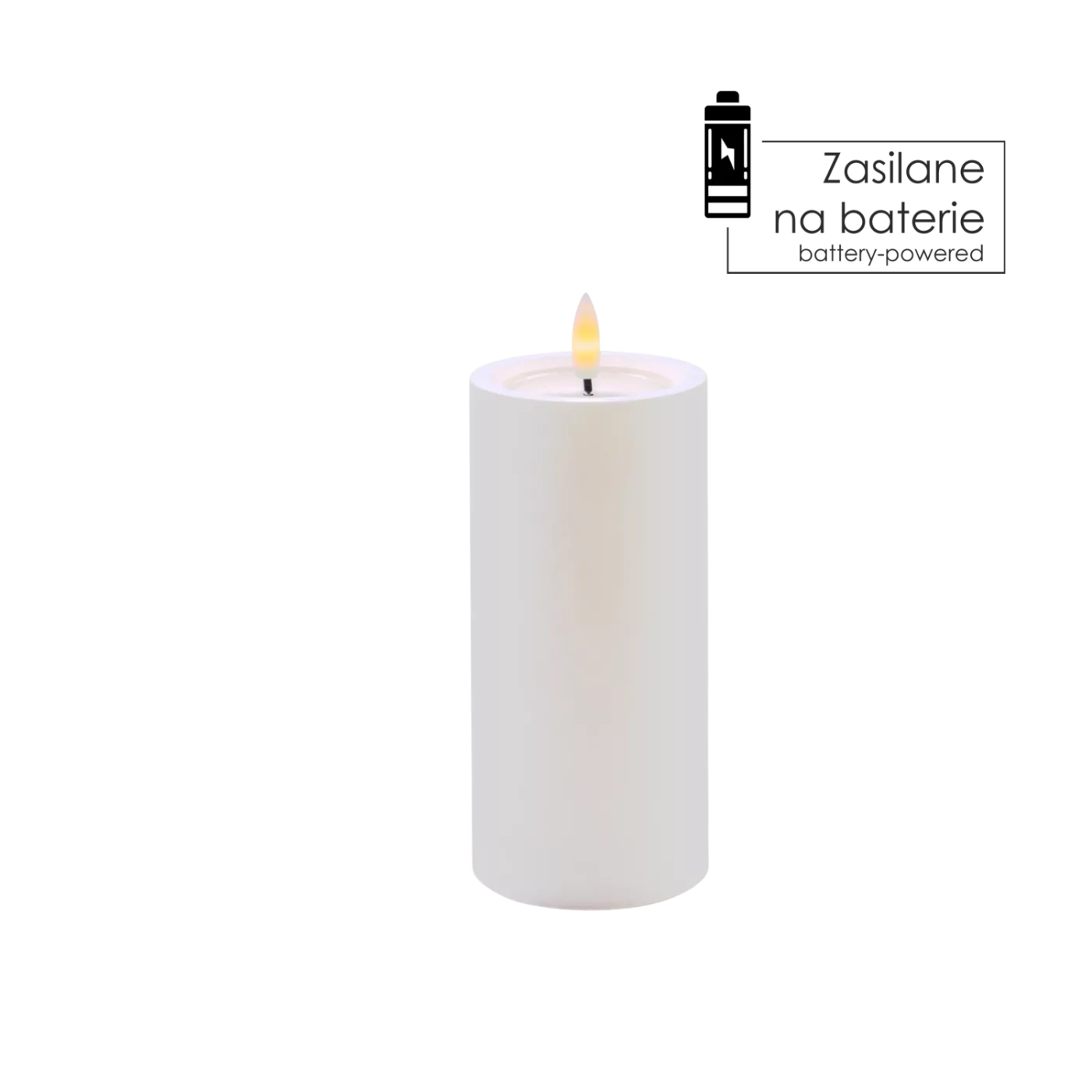 BÍLÁ LED SVÍČKA 7 X 15 CM *9421