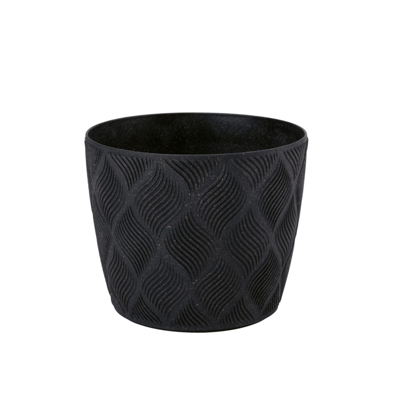 Květináč Flow Petit Eco Wood 150 mm hluboký černý