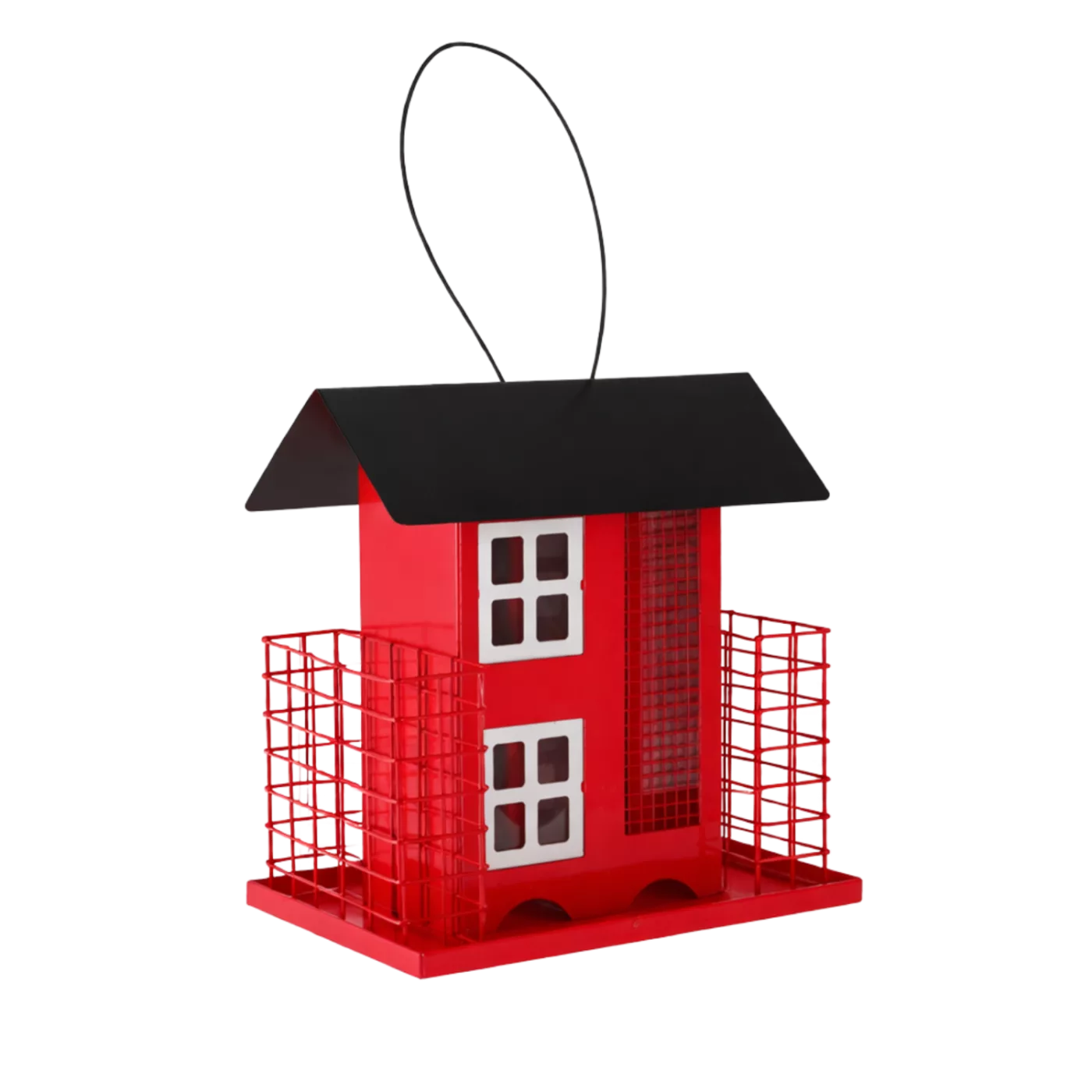 Závěsný krmítko pro ptáky domek metalové 23,5 x 15 x 24 cm