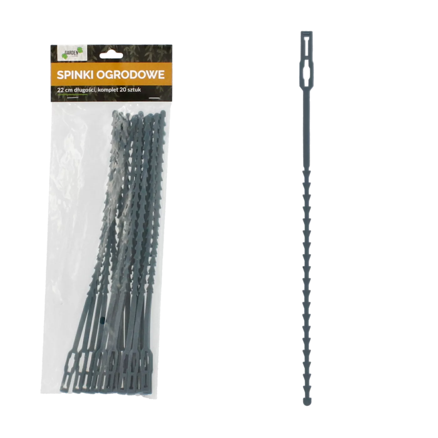 Sada 20 zahradních spánek na rostliny 22 cm zelené