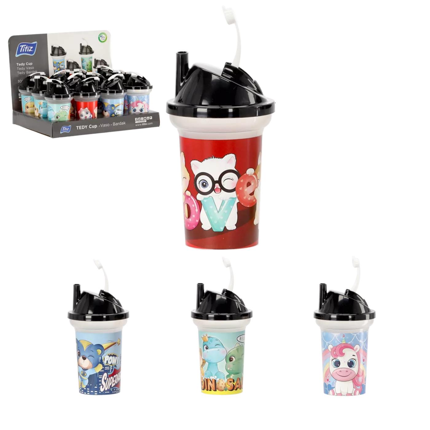 Dětský hrnek se slámkou 300 ml